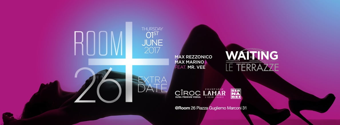 Giovedi 1 giugno 2017 Room 26 discoteca Roma 3404987255
