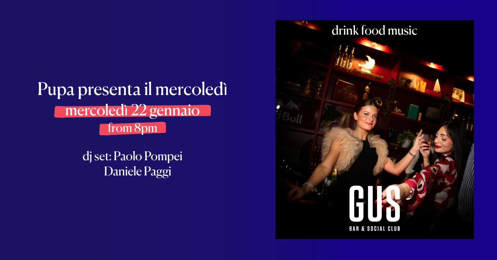 L'aperitivo al Gus Club mercoledì 29 gennaio 2020 in zona Prati