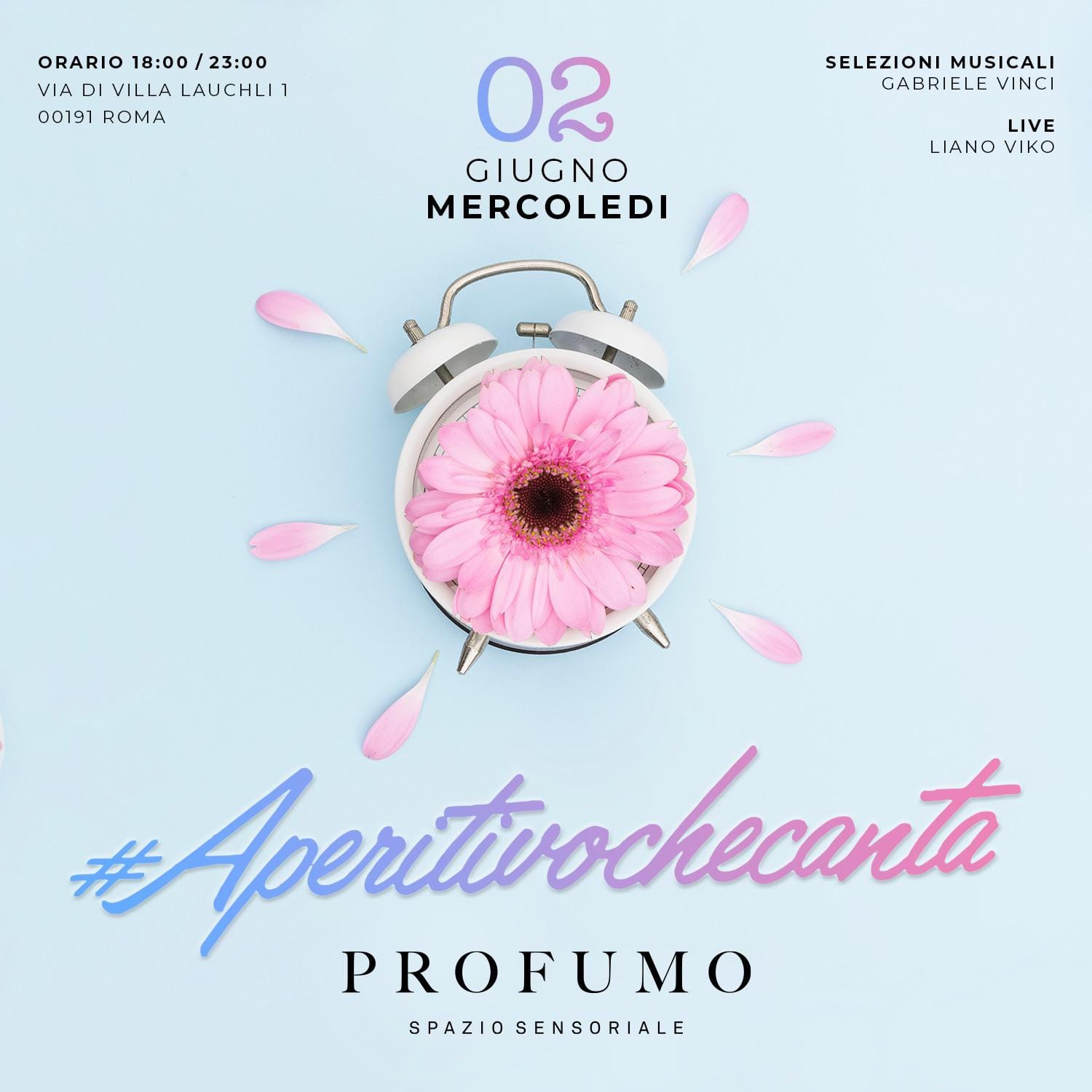 Aperitivo Profumo Roma mercoledì 26 maggio 2021 Spazio Sensoriale