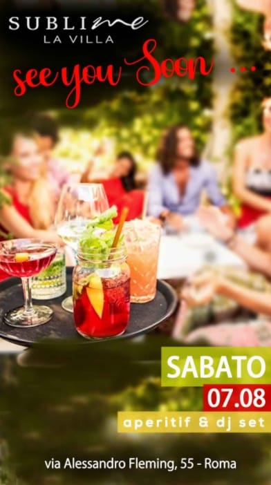 Aperitivo La Villa Sublime sabato 7 agosto 2021 Fleming