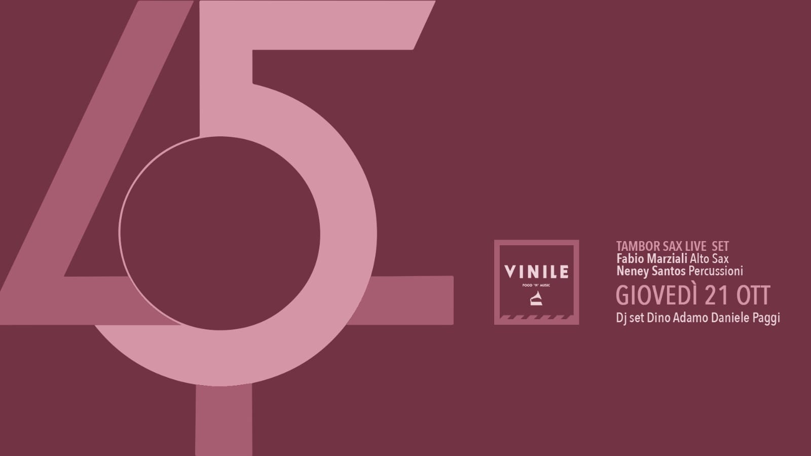 Discoteca Vinile Roma giovedì 21 ottobre 2021 I ♥ 45Giri