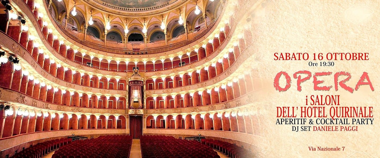 Saloni Hotel Quirinale OPERA sabato 16