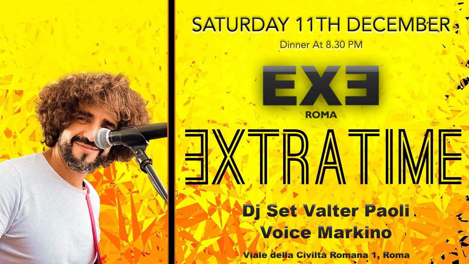 Discoteca EXE sabato 11 dicembre 2021 Dinner + Djset