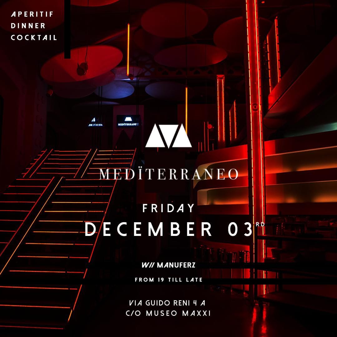 Maxxi Mediterraneo Aperitivo venerdì 3 dicembre 2021