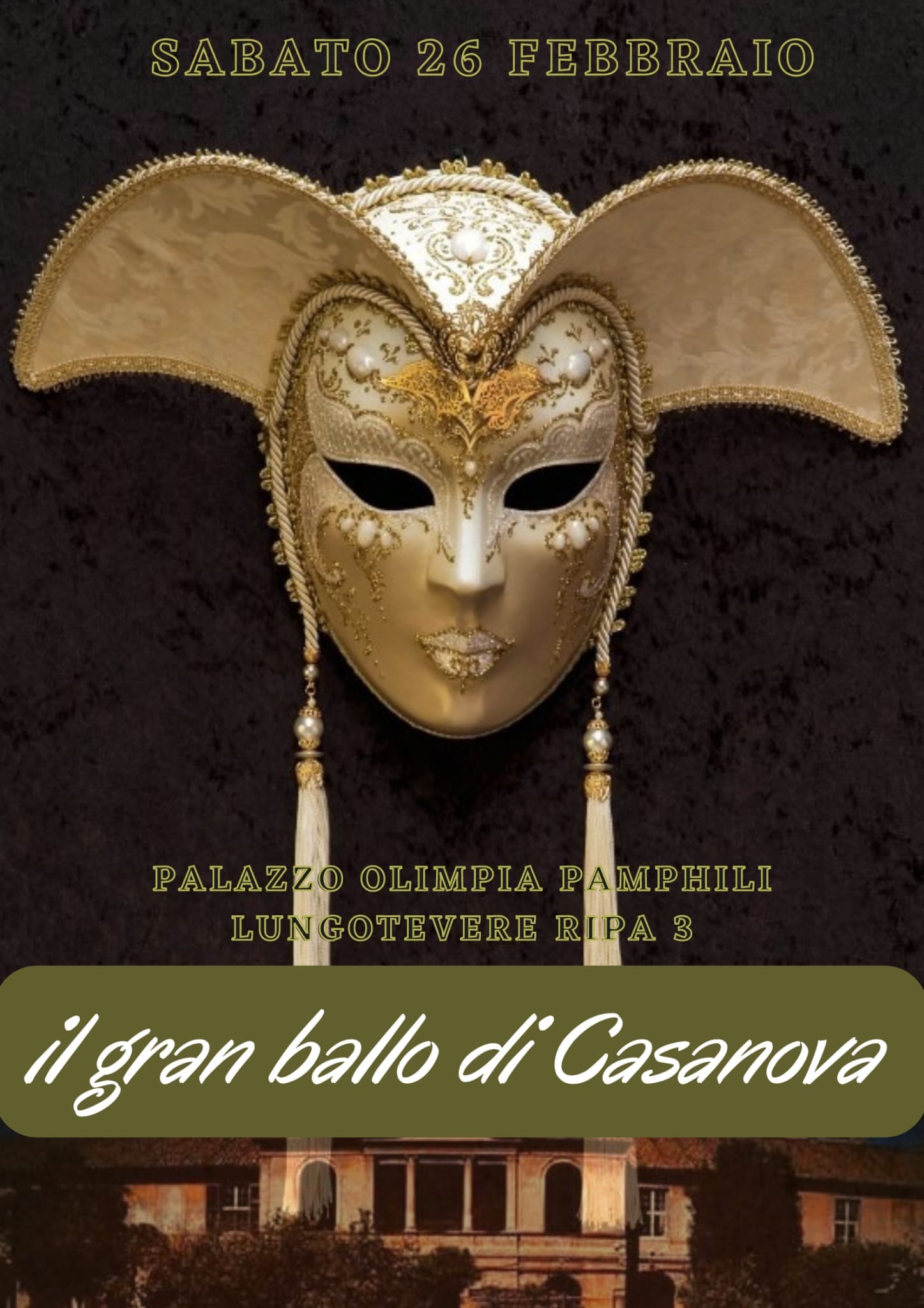 Carnevale 2022 Roma Palazzo Pamphilj Ballo dei Casanova