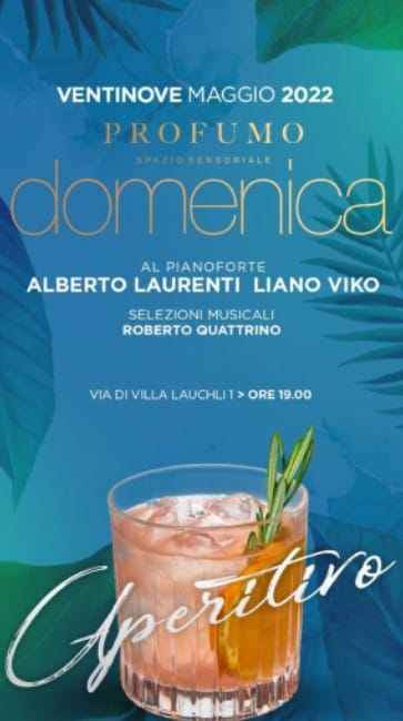 Aperitivo e Djset Profumo Roma domenica 29 maggio 2022