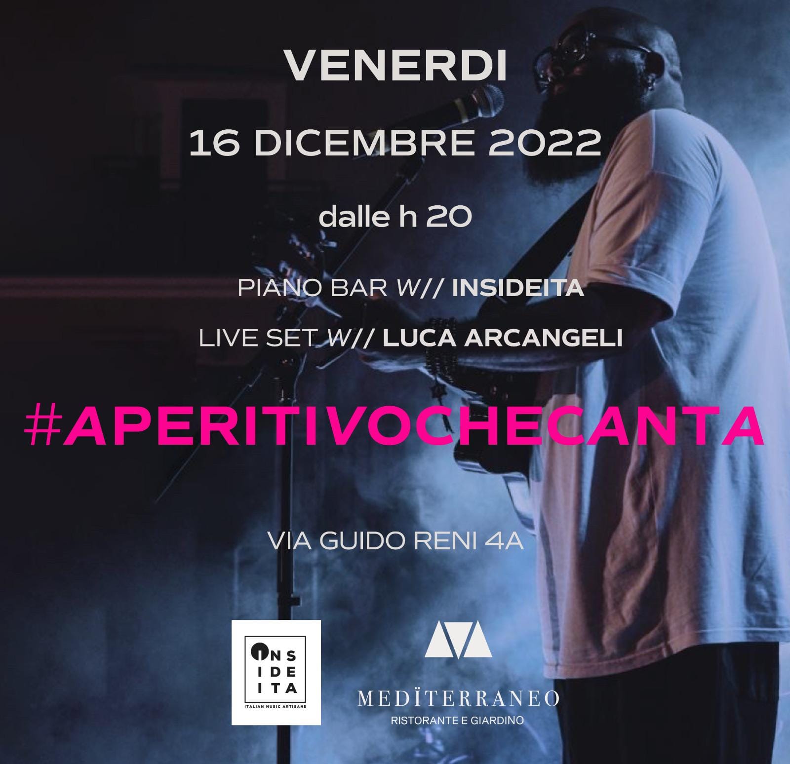 Mediterraneo Roma venerdì 16 dicembre 2022 Cena Live Djset