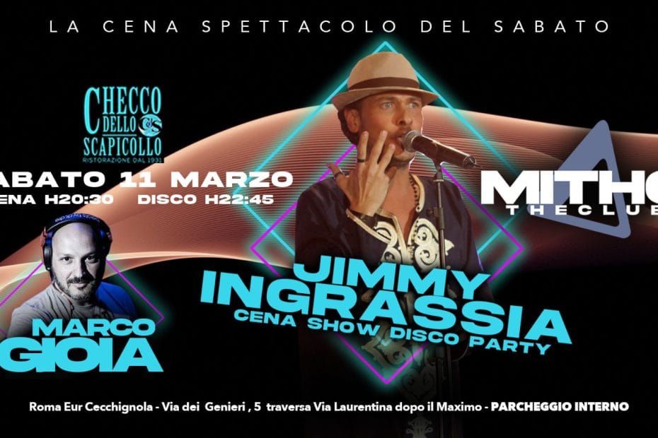 Live Dinner e Djset al Mitho Club sabato 11 marzo 2023