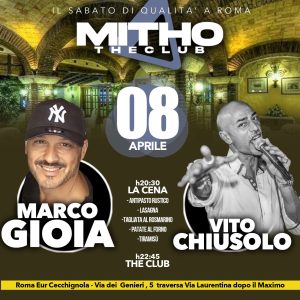 Mitho The Club sabato 8 aprile 2023 Cena + Disco