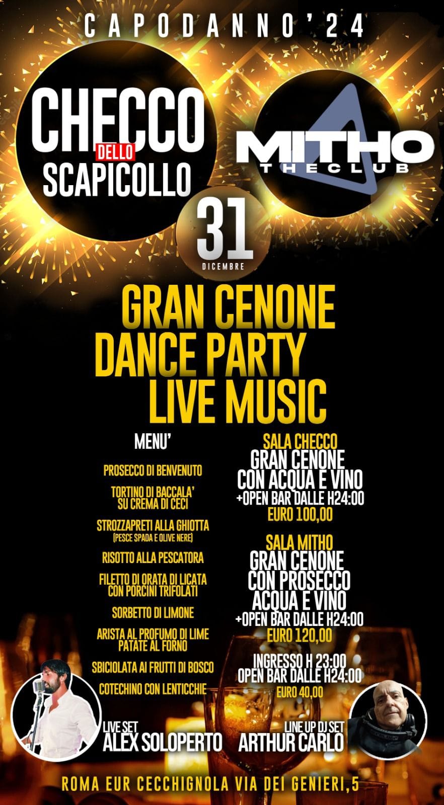Capodanno Mitho The Club Roma - Cenone + Party over 40