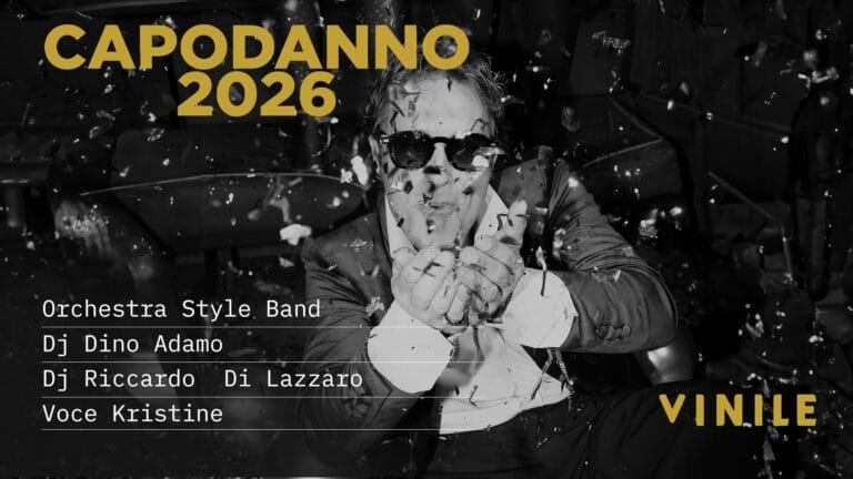 flyer della serata di capodanno 2026 al vinile di roma