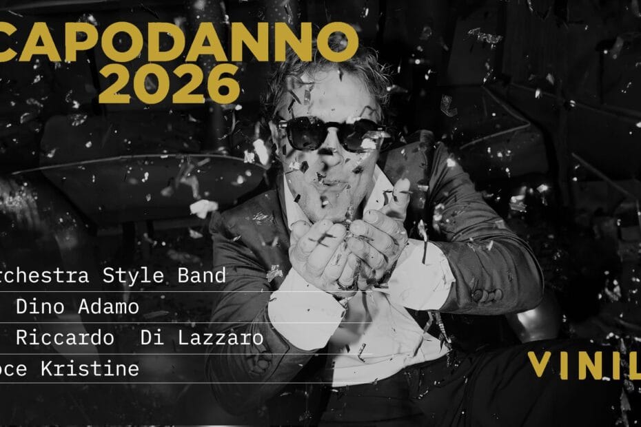 flyer della serata di capodanno 2026 al vinile di roma