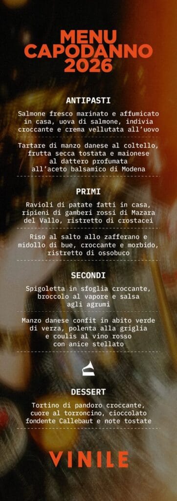 menù capodanno 2026 vinile roma
