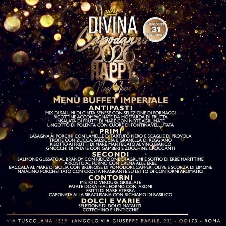 menù capodanno discoteca divina