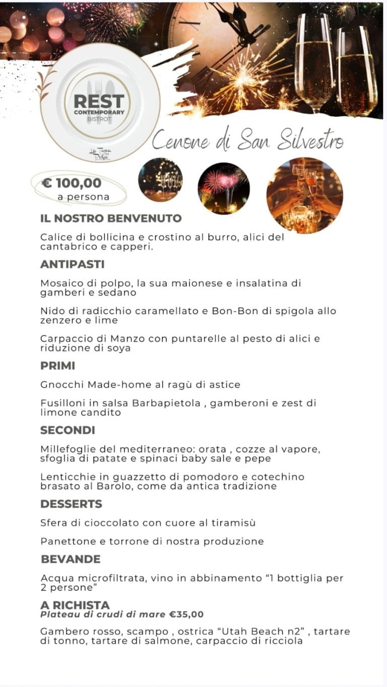 Capodanno 2025 Rest Contemporary Bistrot Cena di Gala