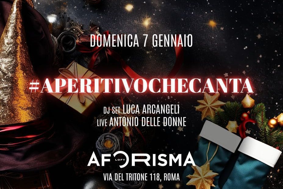 Aforisma Roma Domenica 7 gennaio 2024 Aperidinner e Djset