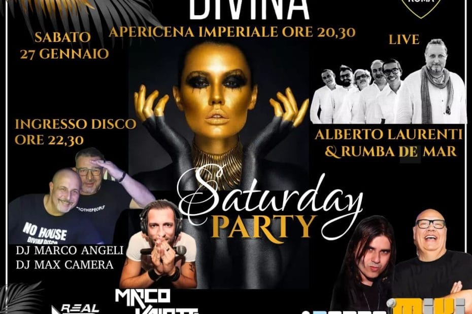 Divina Roma Sabato 27 gennaio 2024 Apericena e dj set 80 90