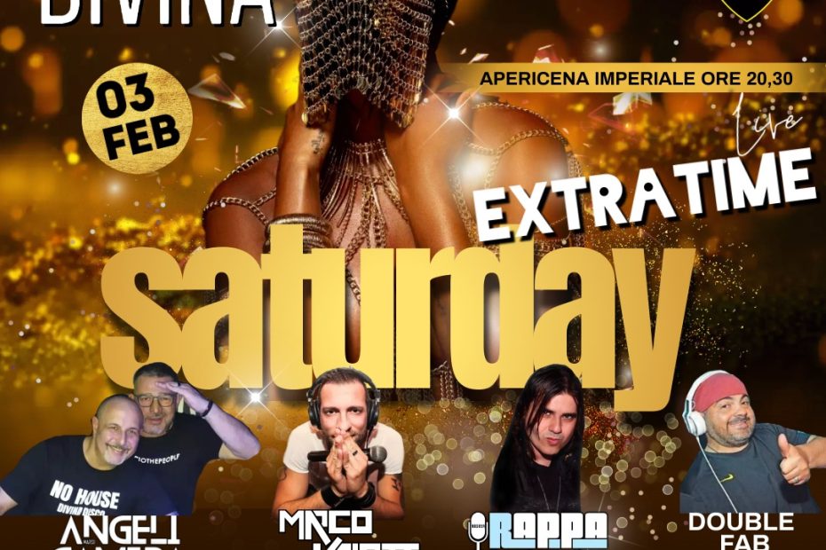 Divina Roma Sabato 3 febbraio 2024 Apericena e dj set 80 90