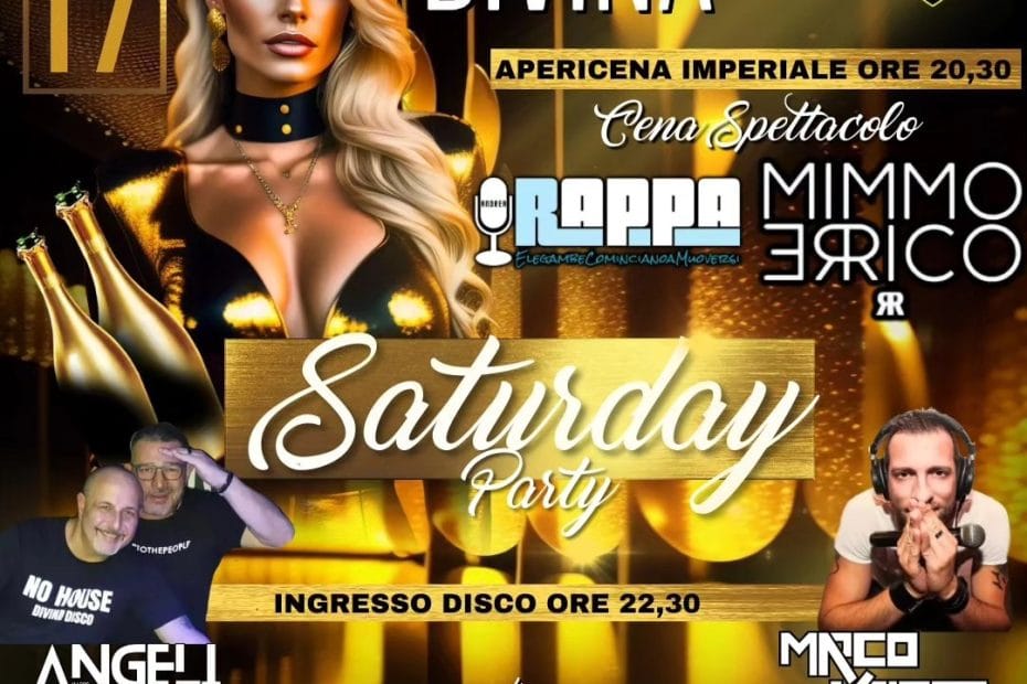 Divina Roma Sabato 17 febbraio 2024 Apericena e dj set 80 90