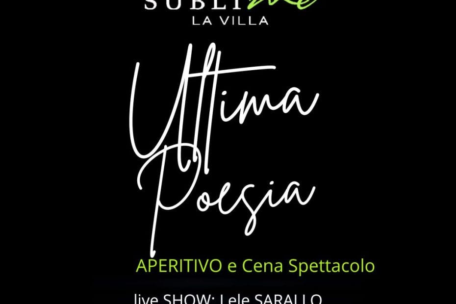flyer Venerdì 3 maggio 2024 Sublime La Villa