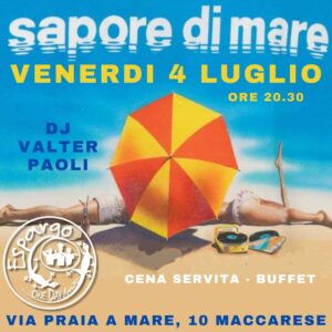 Espargo Maccarese venerdi 4 luglio 2025 Cena e Discoteca