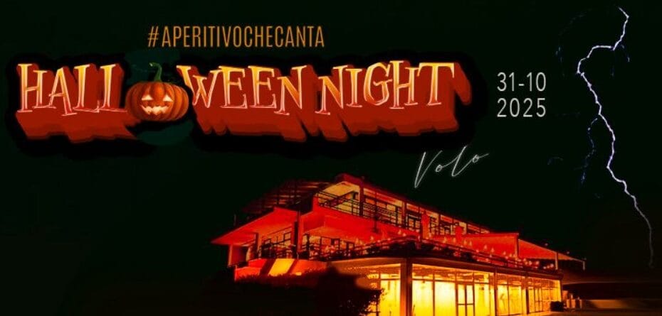 flyer della serata di halloween 2025 al volo restaurant roma