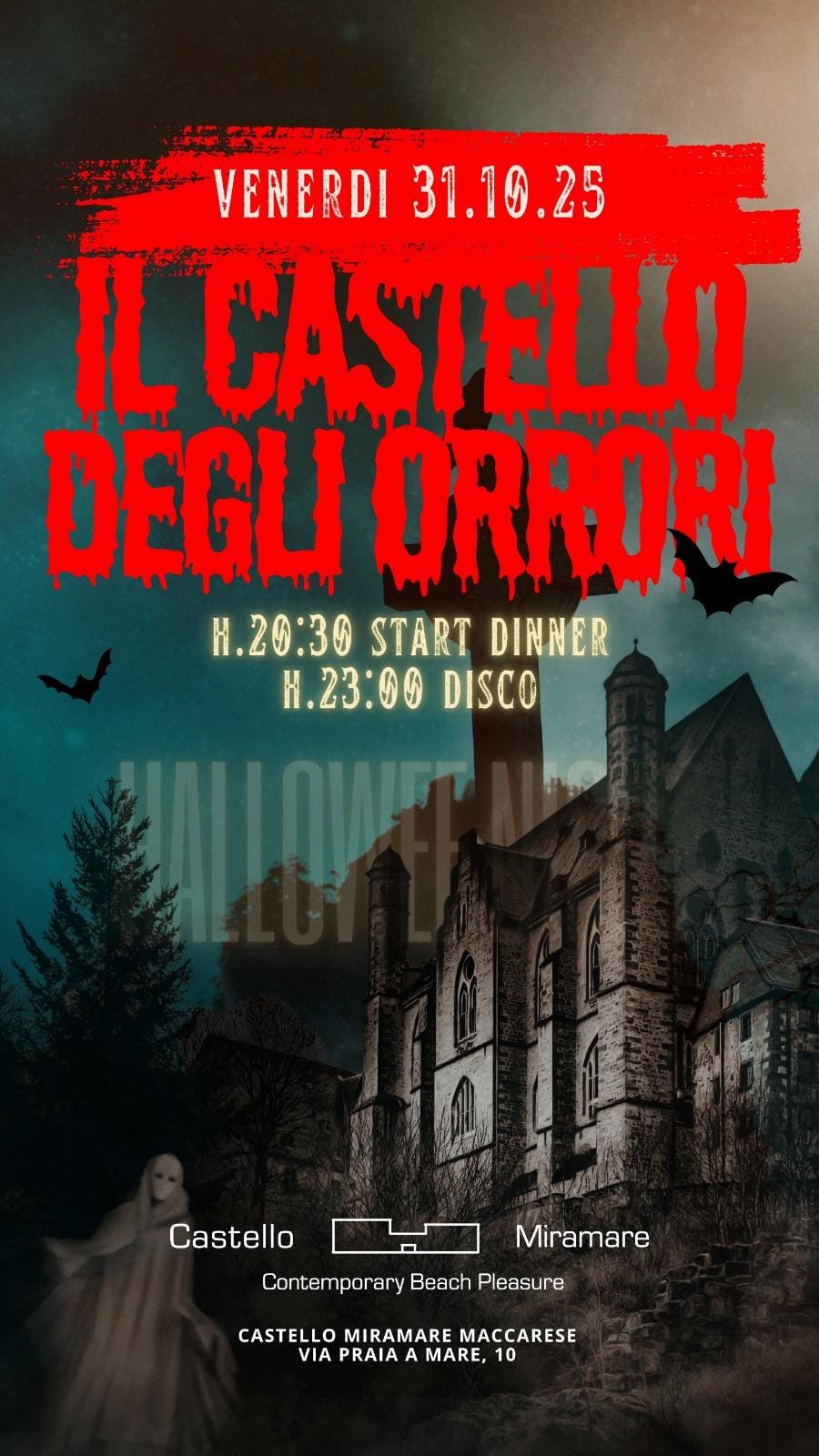flyer halloween 2025 castello miramare