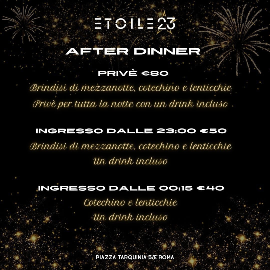 Prezzi After Dinner Etoile 23