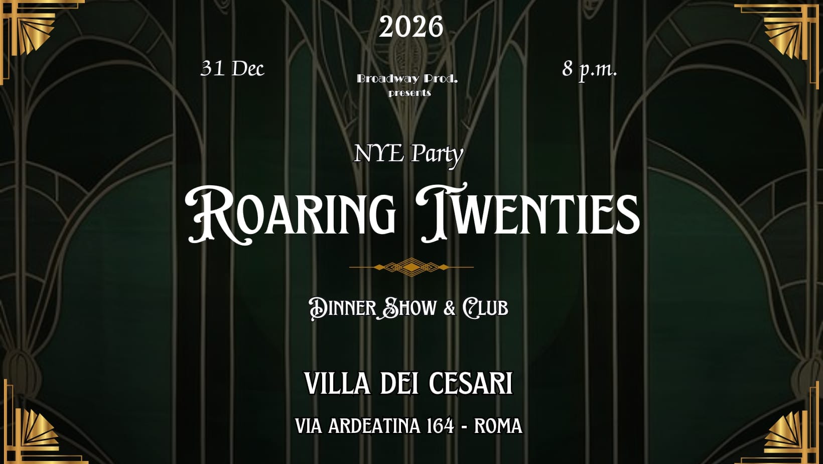 Capodanno Villa dei Cesari 2026 - Roaring Twenties