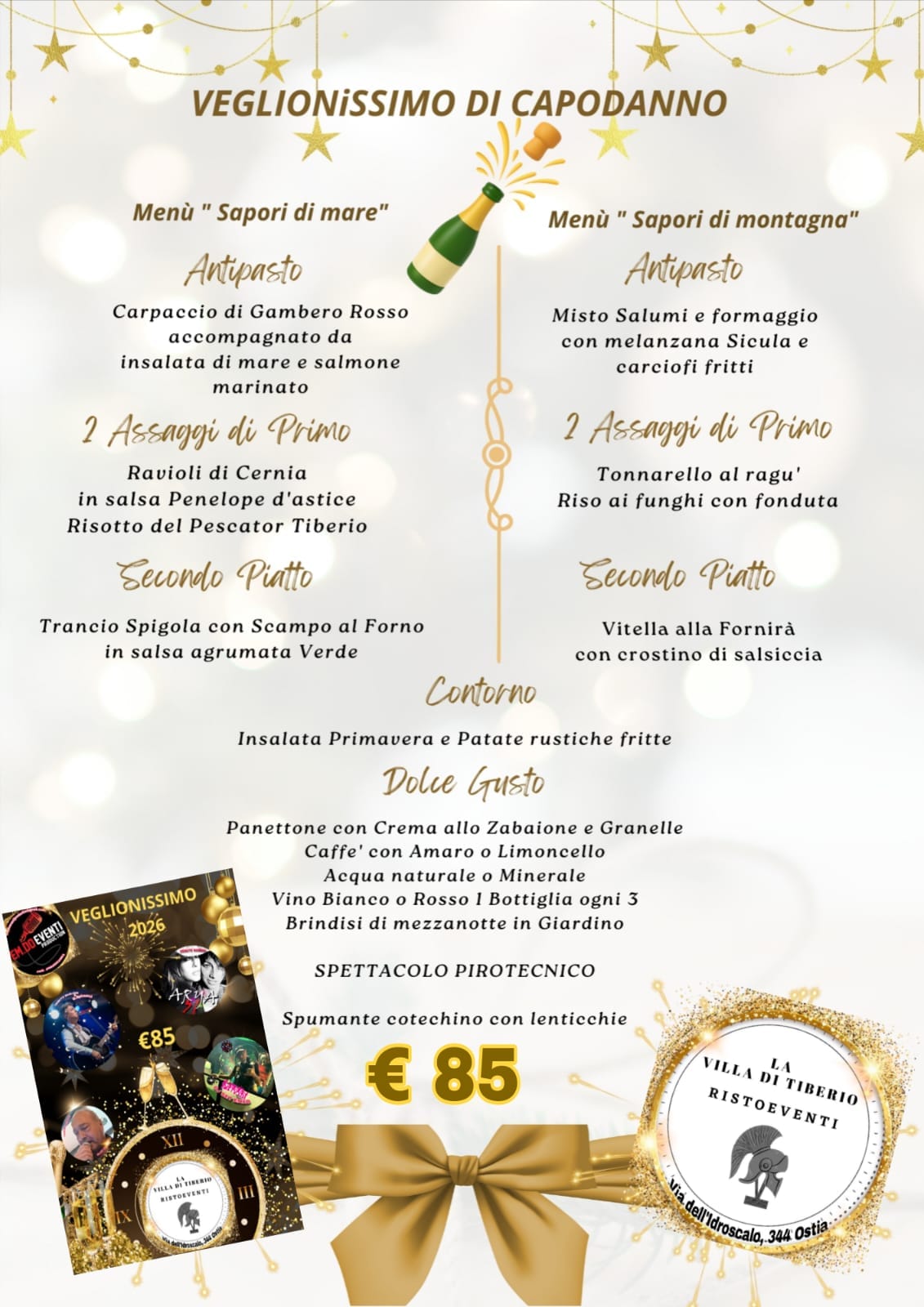 Menu Capodanno La Villa di Tiberio Ostia