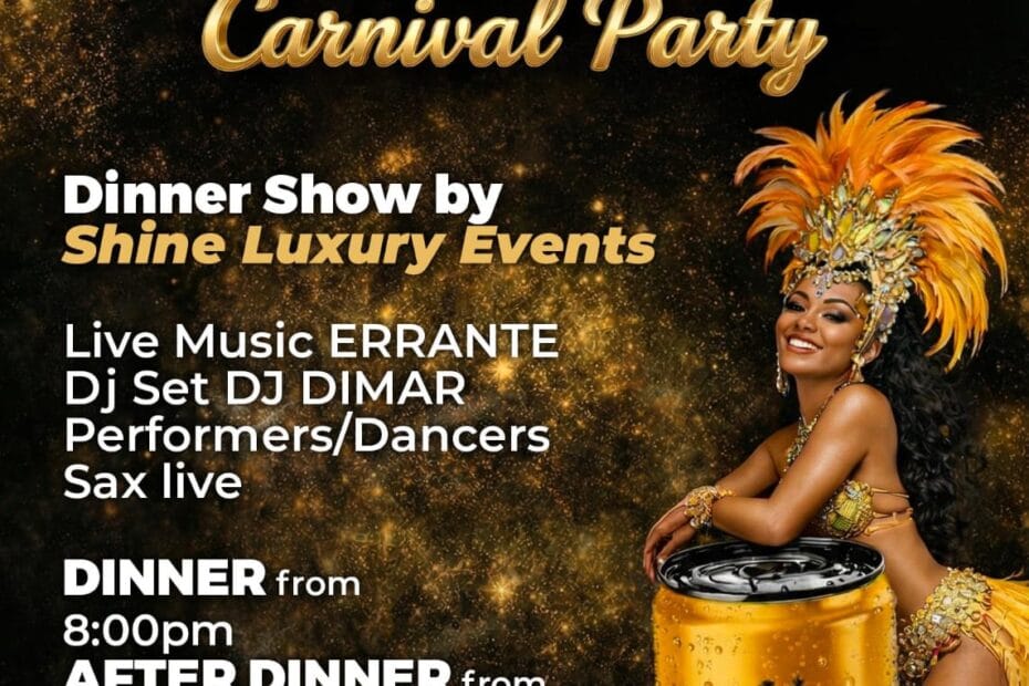 FLYER del party di carnevale al TH CARPEGNA HOTEL ROMA