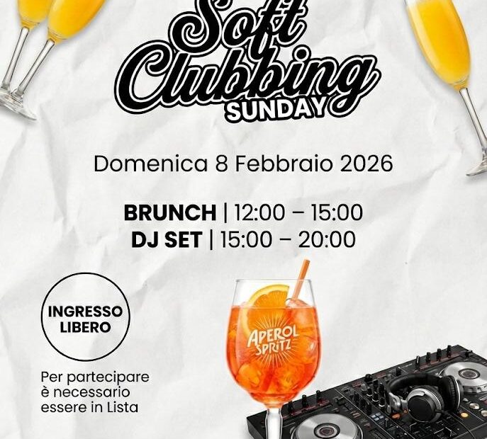 flyer del party al Lanificio Soft Clubbing domenica 8 febbraio 2026