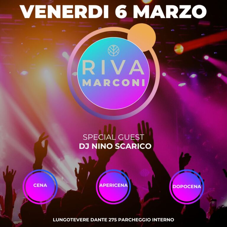 Venerdì 6 marzo 2026 Cena Ape e Djset a Riva Marconi