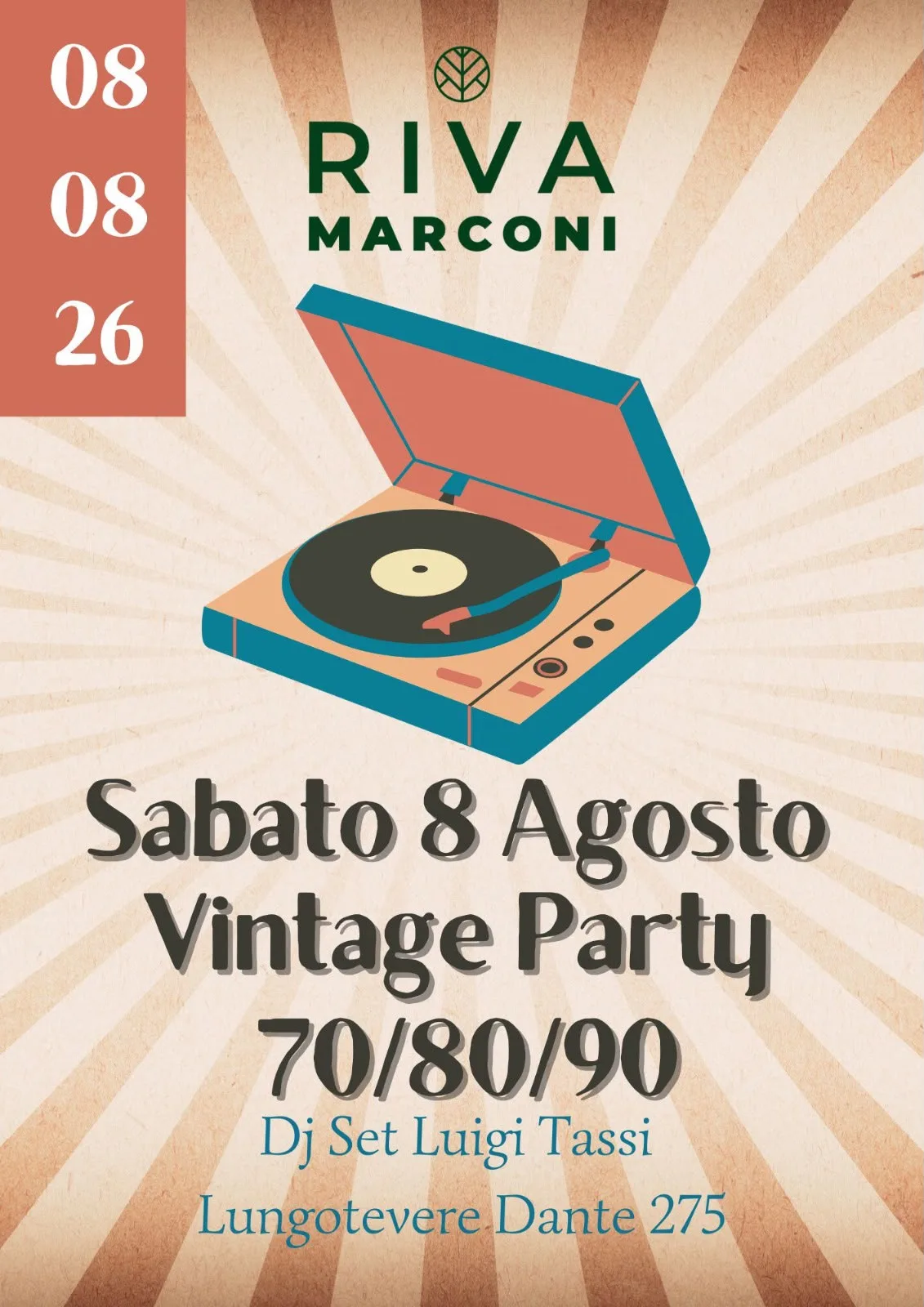 Sabato 8 Agosto 2026 Riva Marconi