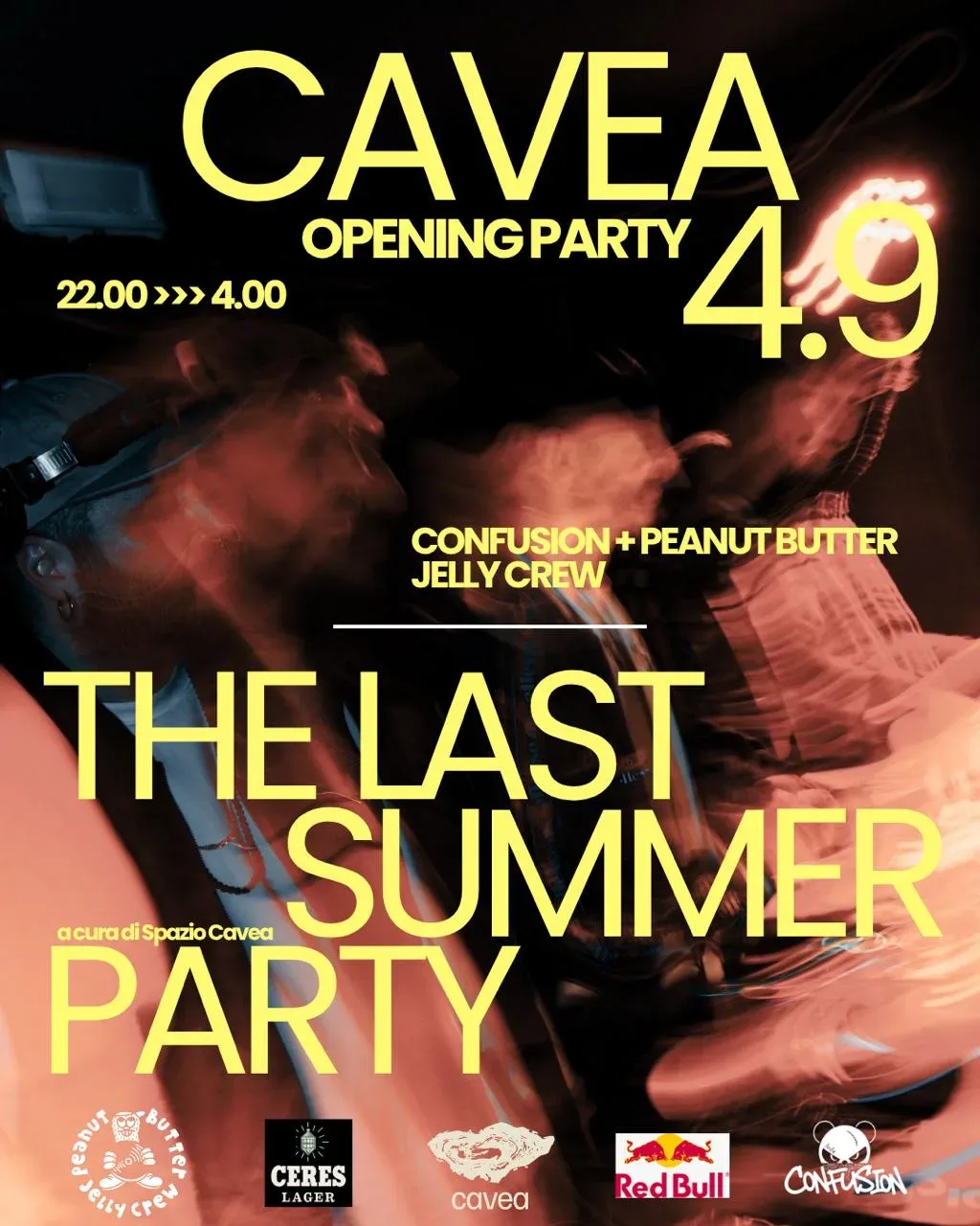 Il flyer di The Last Summer Party, l'opening party di Spazio Cavea del 4 settembre 2026