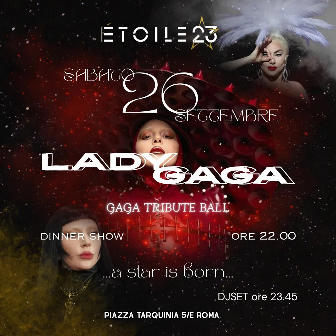 Flyer di Lady Gaga Tribute Ball, opening di stagione all'Etoile 23 — 2026-09-26