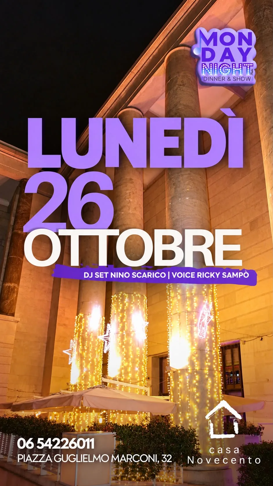 Flyer di Monday Night - Dinner & Show — 2026-10-26