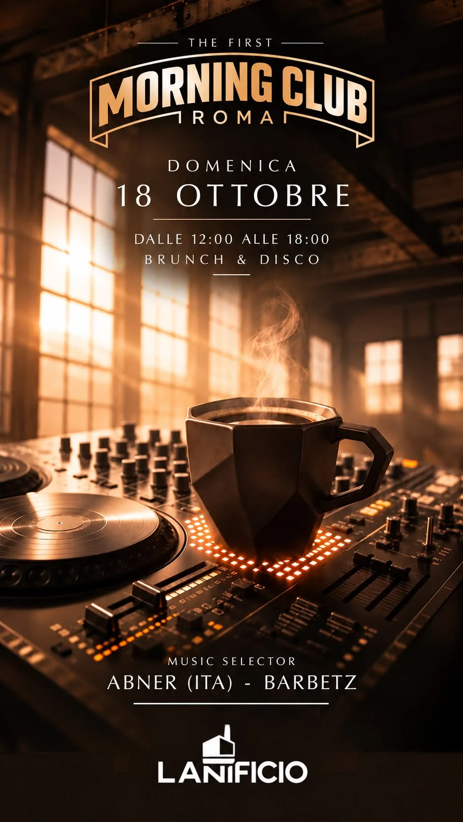 Flyer Morning Club Roma al Lanificio — 2026-10-18