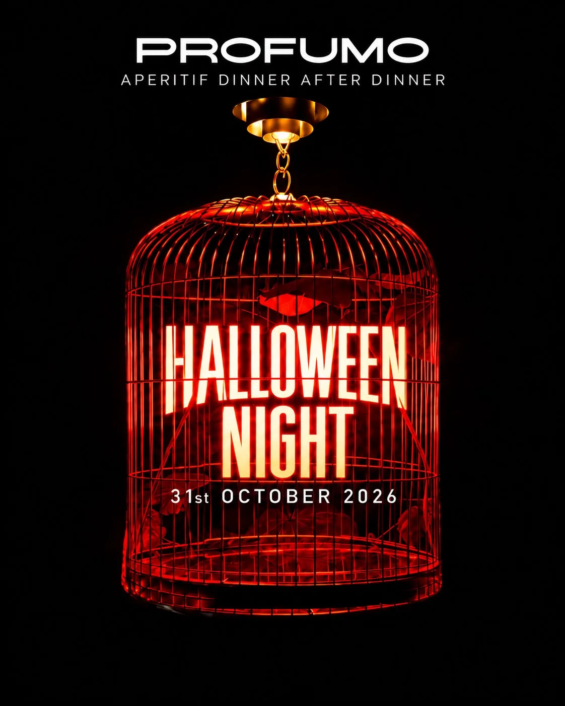 Flyer della Halloween Night di sabato 31 ottobre 2026 al Profumo Spazio Sensoriale