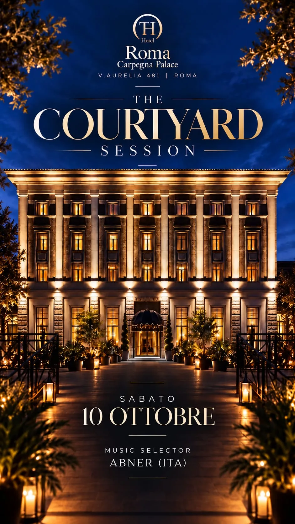 Flyer The Courtyard Session TH Hotel Roma Carpegna Palace — 2026-10-10