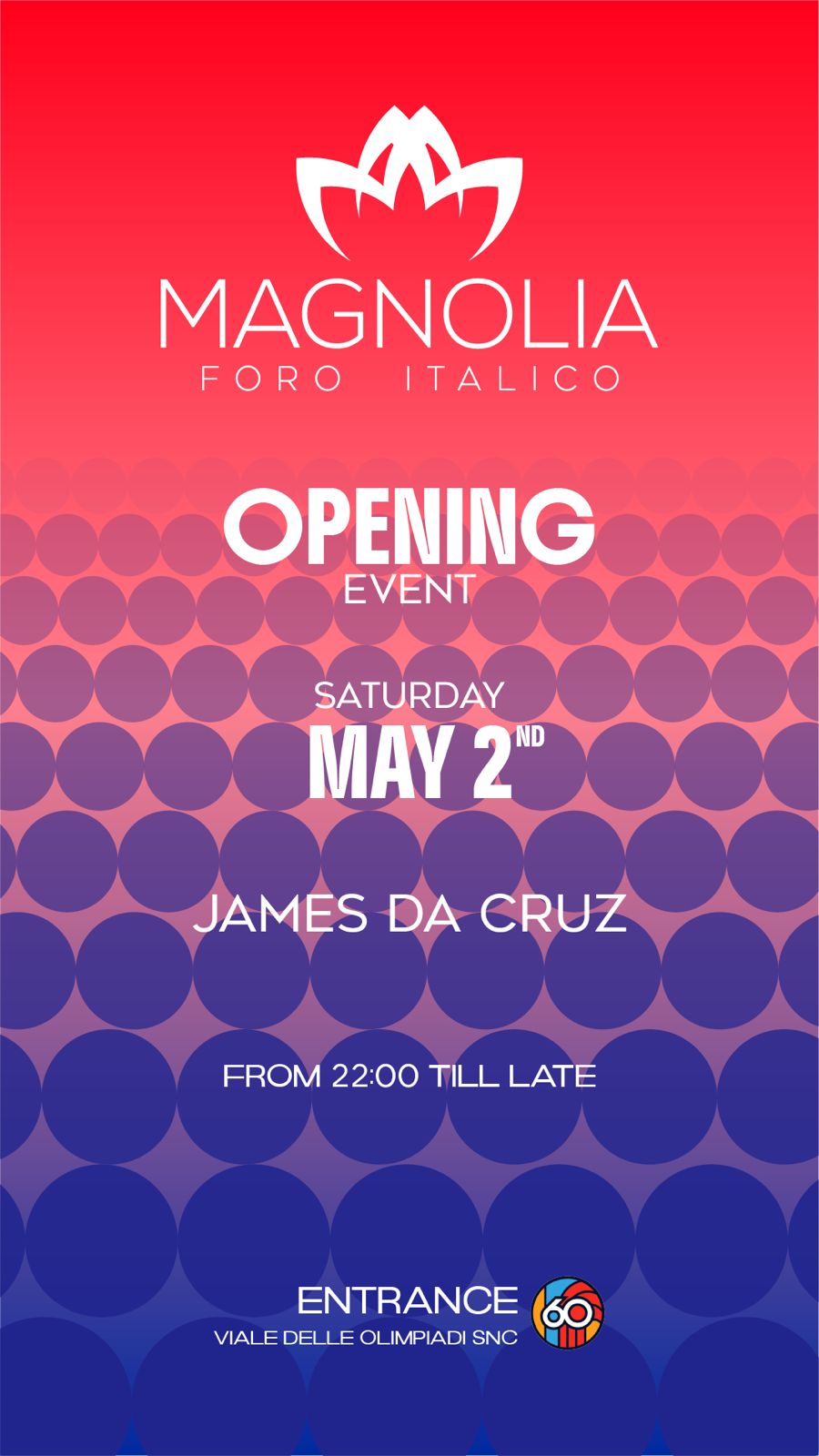 Sabato 2 Maggio 2026 Magnolia Roma